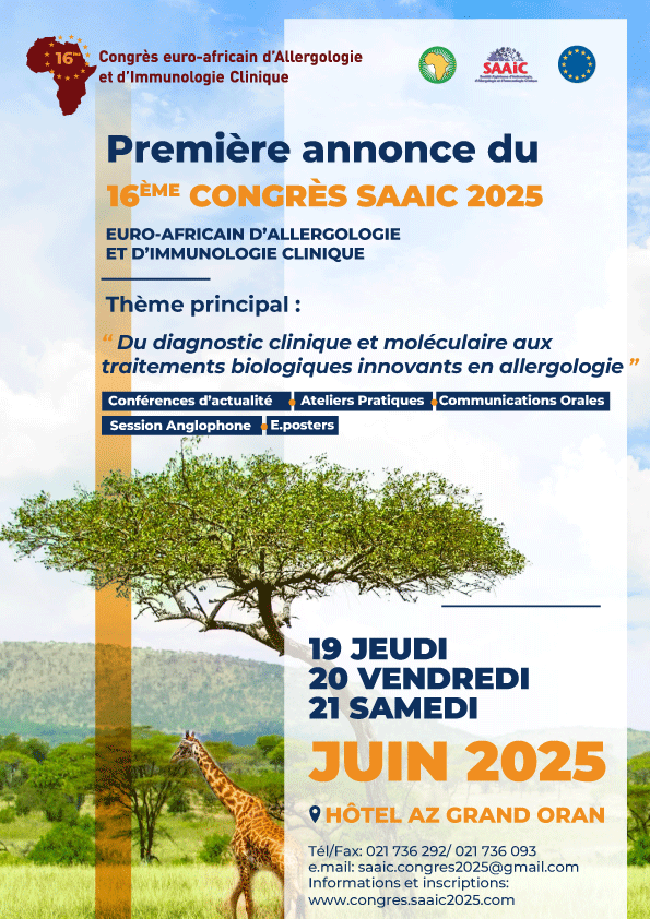 16ème Congrès Euro-Africain d'Allergologie et d'Immunologie Clinique 